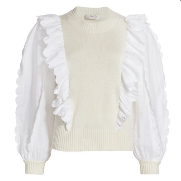 NWT Sea New York Ruffle Combo Sweater - Picture 5 of 13